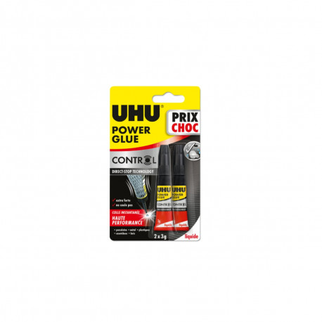 Colle Power Glue liquide Control UHU tube - 2x3g - 36715