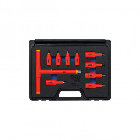 Jeu de douilles VDE BGS TECHNIC - empreinte carré femelle 10 et 12 mm- six pans femelle 4-10 mm - 10 pcs - 7132