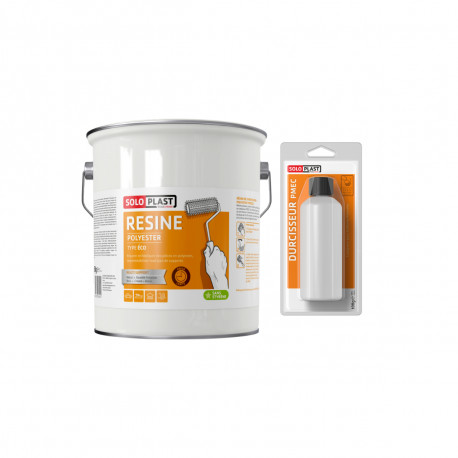 Résine polyester soloplast type eco 5 KG avec durcisseur