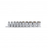 Jeu de douilles six pans, en pouce BGS TECHNIC - 12,5 mm - 10 pcs - 9113