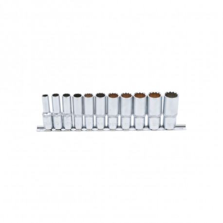 Jeu de douilles longues douze pans BGS TECHNIC - 10 mm - 11 pcs - 5252
