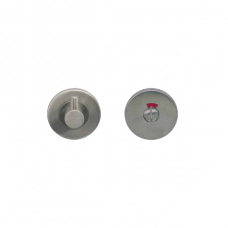 Paire de rosace ronde pour porte - à Condamnation avec voyant - Inox 304 brossé mat