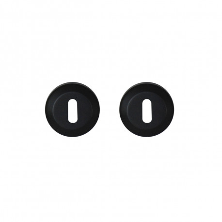 Paire de rosace ronde pour porte modèle Zéphyr - Clé L - Noir