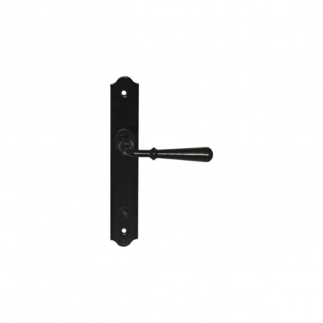 Poignée de porte sur plaque à condamnation modèle Beynac - Noir