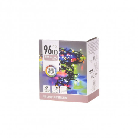 Guirlande scintillante EDM - esprit de Noël - multicolore - 96 ampoules LED - 7 m - 72083