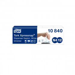 Lot de 8 paquets TORK serviettes de table pour distributeur Xpressnap - Blanches - 10840