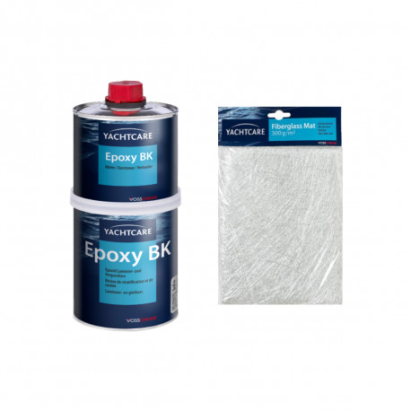 Pack YACHTCARE Résine epoxy BK 1 KG - Mat de verre Yachtcare 300g/m2 1m2