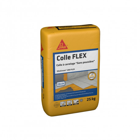 Colle à carrelage SIKA SikaCeram 200 Flex - Blanc - 25 kg