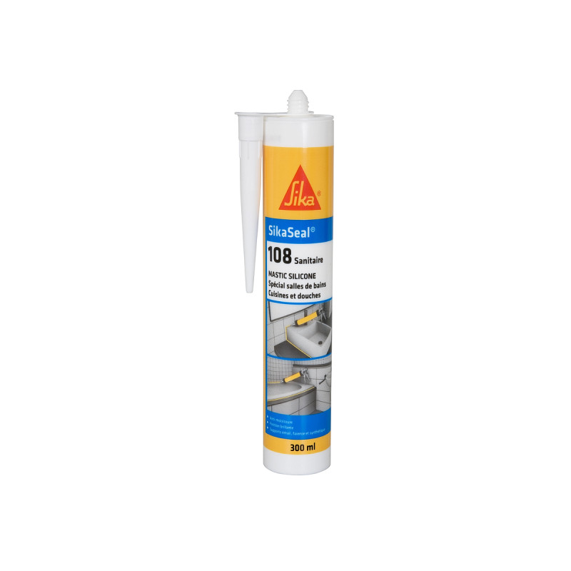 Mastic silicone anti-moisissure SIKA Sikaseal 108 Sanitaire - Transparent -  300ml - Espace Bricolage