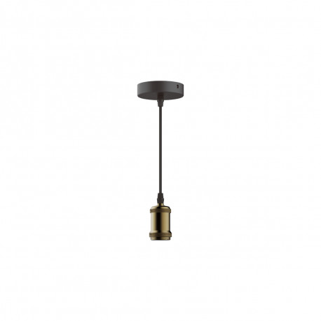 Suspension luminaire style antique XXCELL - bronze mat - E27 - 1m