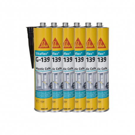 Lot de 6 mastic-colle à prise rapide SIKA Sikaflex G 139 - Noir - 300ml