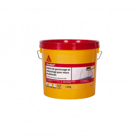 Enduit de garnissage SIKA SikaWall Rebouchage et réparation pour murs et plafonds en pâte - 1,5Kg