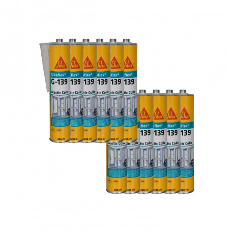 Lot de 12 mastic-colle à prise rapide SIKA Sikaflex G 139 - Blanc - 300ml