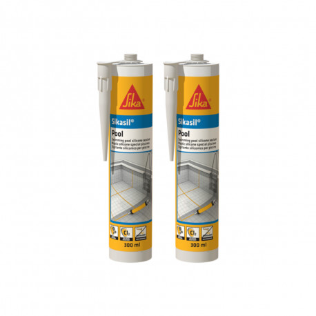 Lot de 2 mastic silicone SIKA Sikasil Pool - Joint pour piscine transparent - 300ml