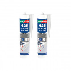 Lot de 2 mastics silicones neutres PAREXLANKO 628 Silicone Piscine - Blanc - 300ml