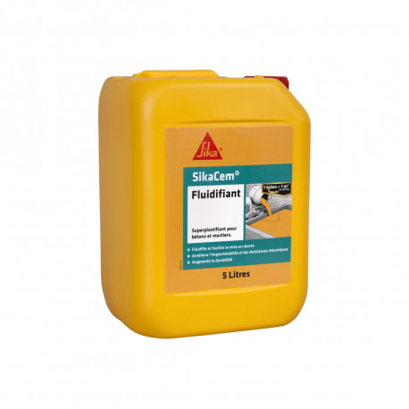 Superplastifiant haut réducteur d'eau SIKA SikaCem Fluidifiant - 5L