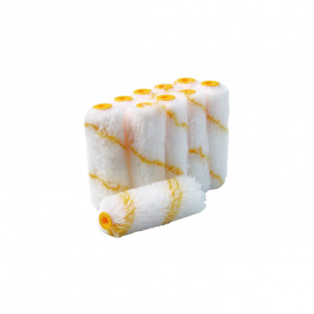 Lot de 10 manchons - patte de lapin rayé jaune - 110 mm