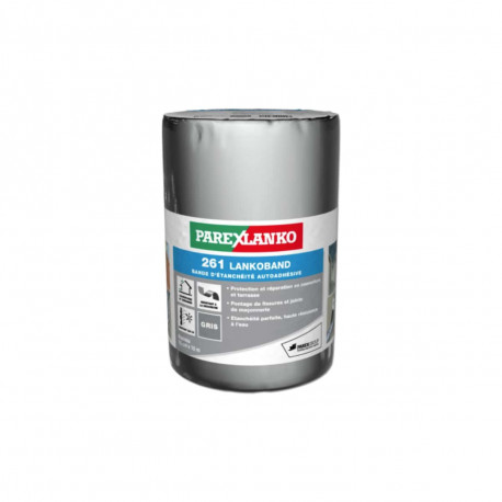Bande d'étanchéité autocollante pour toiture 261 Lankoband Gris - 15cmx10m