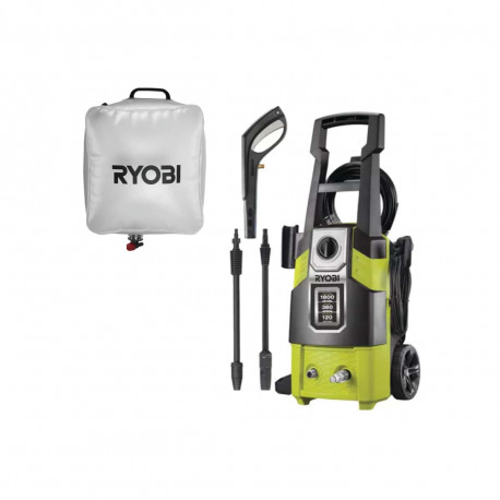 Pack RYOBI Nettoyeur haute pression 120 Bars - 1800W - RPW120B - Poche à eau 20L RAC717