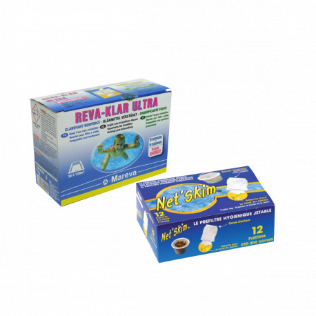 Pack Mareva Cartouches clarifiantes Reva-klar - 1 kg - Pré-filtres jetables Net’Skim