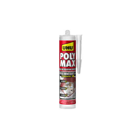 Colle mastic prise immédiate invisible Poly Max UHU - 300 g - 33883