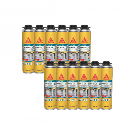 Lot de 12 mousses expansives tout en un SIKA - SikaBoom 528 - 500ml