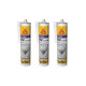Lot de 3 colles mastic SIKA Sikaflex-112 Crystal clear - Transparent - 290ml