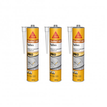 Lot de 3 colles souple SIKA pour tuiles Sikaflex 145 - 490g