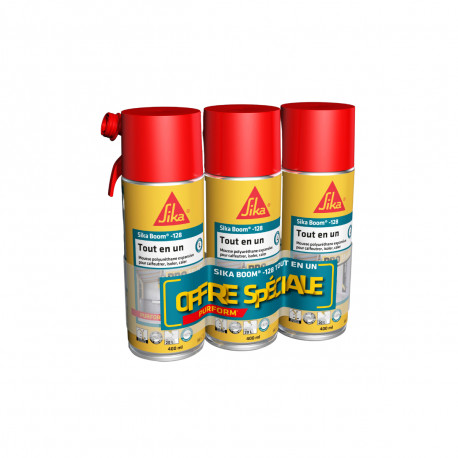 Lot de 3 mousses expansives tout en un manuelle SIKA - SikaBoom 128 - 400ml