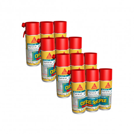 Lot de 12 mousses expansives tout en un manuelle SIKA - SikaBoom 128 - 400ml