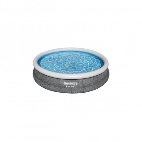 Piscine auto-portante ronde BESTWAY - 366 x 76 cm - 1249 L - motif rotin - Fast Set - 57443