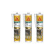 Lot de 3 mastics élastiques silicone - SIKA Sikasil G - Transparent - 300ml