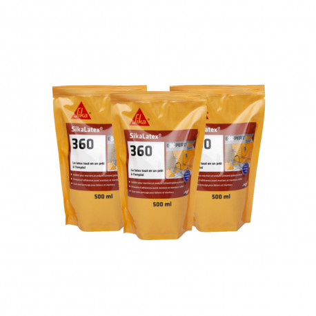 Lot de 3 résines d'accrochage SIKA SikaLatex 360 - 500ml