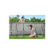 Piscine tubulaire ovale BESTWAY - 488 x 305 x 100 cm - 10 949 L - motif rotin - Power Steel - SwimVista - 56946