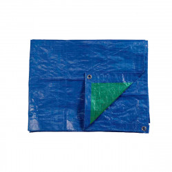 Bâche de protection EDM Bleu/Vert - Œillets métal - 90 g/m2 - 4 x 5 m