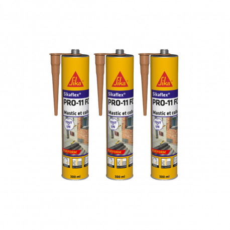 Lot de 3 mastics colles SIKA Sikaflex PRO 11 FC Purform - Beige - 300ml