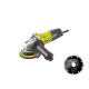 Pack RYOBI Meuleuse d'angle 800W 125mm RAG800-125GD1 - kit 7 disques diamant et à tronçonner