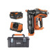 Pack AEG 18V - Cloueur de finition 16 Ga Brushless - Batterie 4.0 Ah - Chargeur - Caisse de rangement