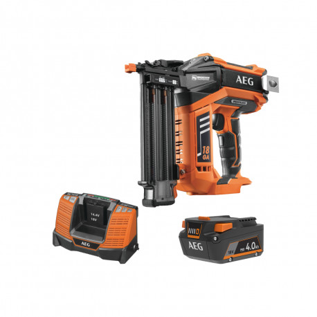 Pack AEG 18V - Cloueur de finition 18 Ga Brushless - Batterie 4.0 Ah - Chargeur