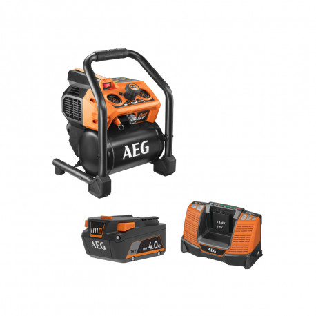 Pack AEG 18V - Compresseur Brushless - Batterie 4.0 Ah - Chargeur