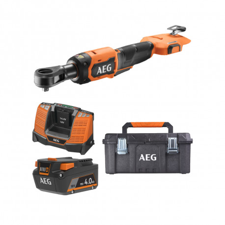 Pack AEG 18V - Clé à cliquet Brushless 75Nm - Batterie 4.0 Ah - Chargeur - Caisse de rangement