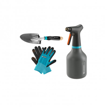 Pack GARDENA Pulvérisateur à gachette - Transplantoir - Gants de jardin - Taille S