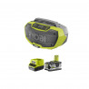 Pack RYOBI Radio d'atelier stéréo 18V OnePlus R18RH-0 - 1 batterie 5.0Ah - 1 chargeur rapide 2.0Ah RC18120-150