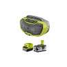 Pack RYOBI Radio d'atelier stéréo 18V OnePlus R18RH-0 - 1 batterie 4.0Ah - 1 chargeur rapide 2.0Ah RC18120-140