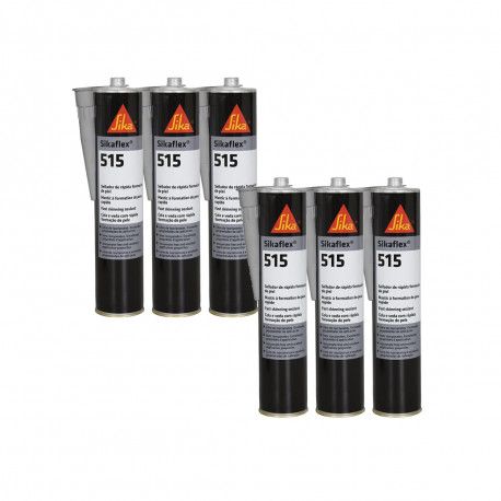 Lot de 6 mastics d'étanchéité universel pour véhicules industriels - SIKA Sikaflex 515 - Gris clair - 300ml