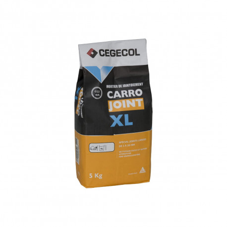 Mortier de jointoiement CEGECOL Carrojoint XL - Gris ciment - Ton pierre - 5kg - 582859