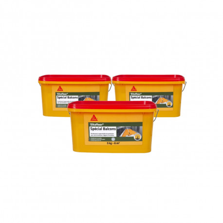 Lot de 3 revêtements acrylique imperméable - SIKA Sikafloor Spécial Balcon - Gris - 5kg
