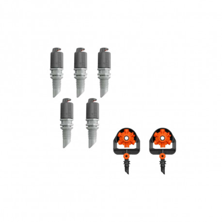 Pack GARDENA Micro-asperseur multi-surface Micro-Drip 2 pcs - Régulateur 5 pcs