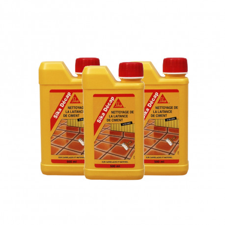 Lot de 3 décapants de laitance du ciment - SIKA Décap - Ambré - 500ml