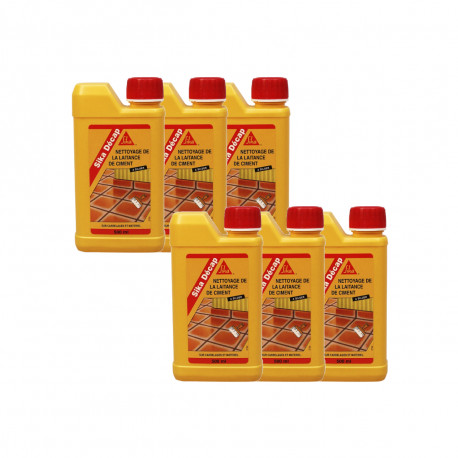 Lot de 6 décapants de laitance du ciment - SIKA Décap - Ambré - 500ml